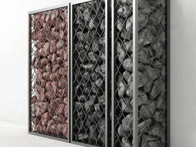 Gabion medium rock stone 3D model