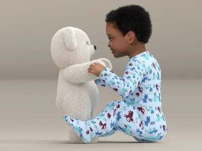  African Baby Boy with Teddy Bear Fur 