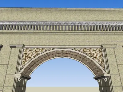 Neoclassical gate 3d model 3D model