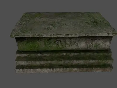 Tomb 2 stone bench Low-poly 3D model
