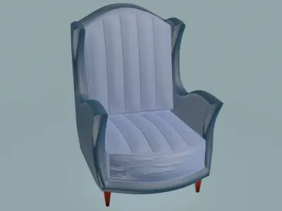 Bow Wingback Lounge Chair 3D model