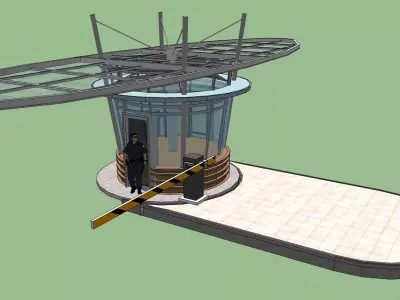 Security booth 3d model 3D model