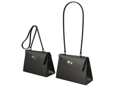 Hermes Kelly Sellier en Desordre Black Low-poly 3D model