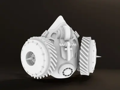 SCI-FI Steampunk Gear Mask Helmet 3D model