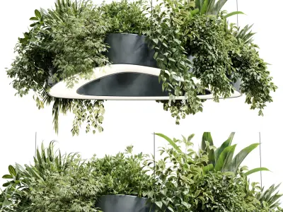 Triangle pot light pendant - plant light hanging 37  3D model