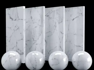 White Carrara Marble Texture PBR Vray Corona 400 x 400 cm Texture