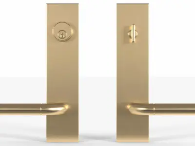 Tumalo Lever - Brass Handle Exterior Door Hardware 3D model