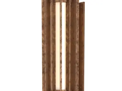 CATHEDRAL outdoor wall sconce with wooden frame 3D model