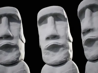 Moai Statue Easter Island PBR 4k Game Ready Low-poly 3D model