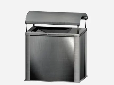 Outdoor galvanize big street box type recycling container Low-poly 3D model