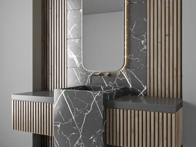 bathroom furniture set 75 3D model