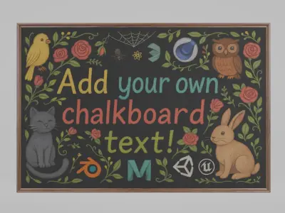 Wall-Mounted Blackboard - Regular Style Set 3D Model Pack