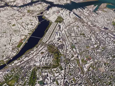 Boston Low-poly port of sydney from space 3D model