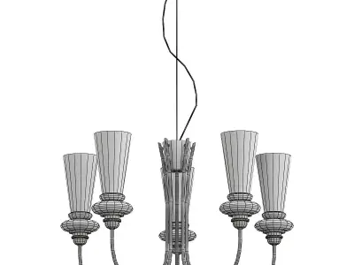evoluce-rammo-sle112403-05 five light chandelier with glass s... 3D model