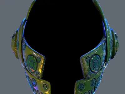 Gas mask helmet 3d model scifi Low-poly Low-poly 3D model 34