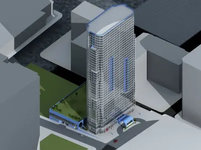 Tower-01 Skyscraper 3D model