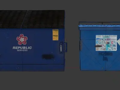 Industrial Bins Free low-poly 3D model