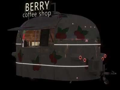 Mobile coffee shop 3D model
