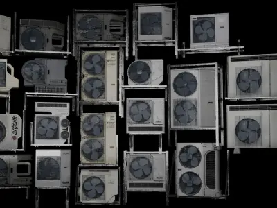 18 Cyberpunk Air Conditioner Low-poly 3D model