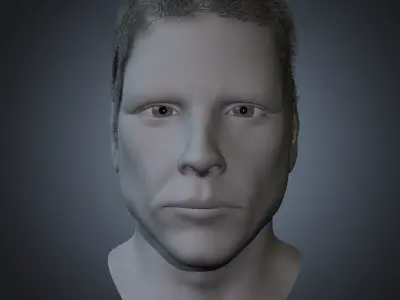 White Male Face Unrigged 3D model
