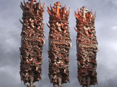 Dantes Inferno Hell Cube Sculpture 2  3D model