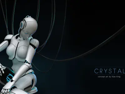 Female Cyborg 3D model 3D model