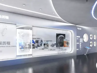 Futuristic Exhibition Interior Sci Fi Hall Low-poly 3D model buy