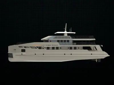 gold yacht 3D model