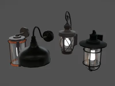 Outdoor Lights 03 Low-poly 3D model