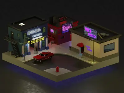 90s Island LOW POLY MODEL Low-poly 3D model