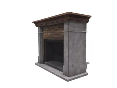 Fireplace Low-poly PBR Free low-poly 3D model