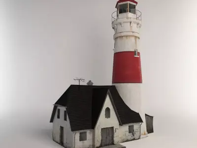 Light house Low-poly 3D model