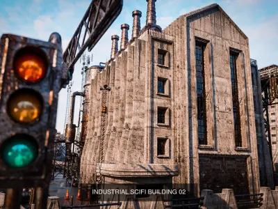 INDUSTRIAL SCIFI BUILDING PACK - 9 BUILDING