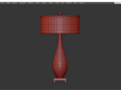 Uttermost Cardoni White Glass Table Lamp Low-poly 3D model