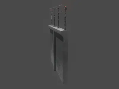 Modular Fence Pack Low-poly 3D model