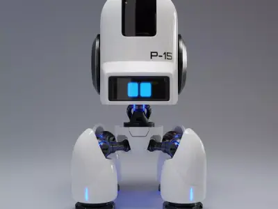 Cute Spider Robot White 3D model