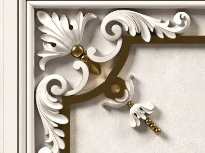 Wall Molding 20 Boiserie Classic Panels Low-poly 3D model