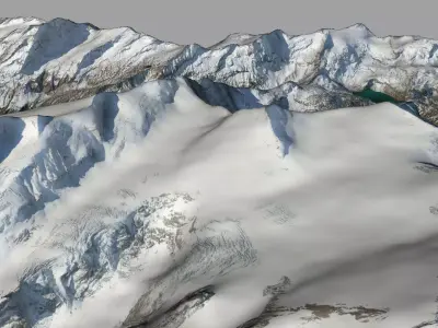 Grossglockner snowy mountain range 3D model