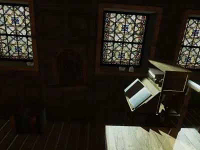 Medieval Library Update Low-poly 3D model
