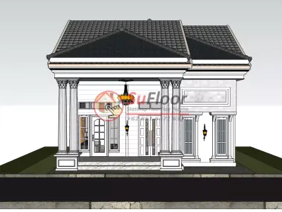 House 8x10m code 596 - Sketchup 3D model 3D model 3D model