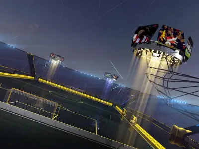 Stadium football futuristic 3d scene 3D model