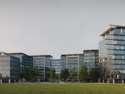 Glass Office Buildings - Modern Business Center 3D model