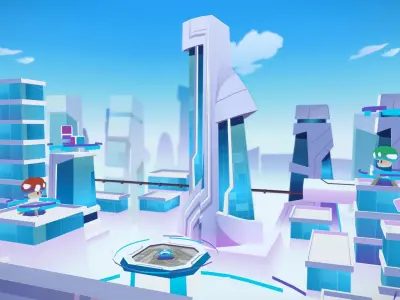 Futurist cityscape asset moderncity asset pack Low-poly 3D model