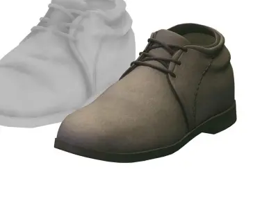 Cartoon High Poly Subdivision Grey Shoes Low-poly 3D model