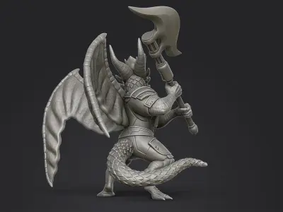SciFi Dragonkin Miniature 3D print model