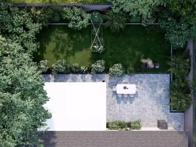 3D Exterior Scene 3D model design garden and landscape  3D model 4
