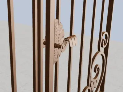 Wrought iron gate 3D model