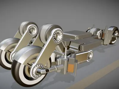 Futuristic Trike Chassis High Poly Version 1 3D model