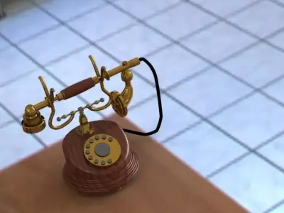 Old telephone Free 3D model