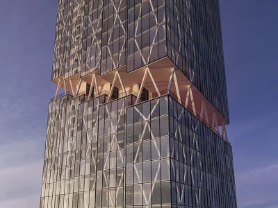 Futuristic building 44 3D model